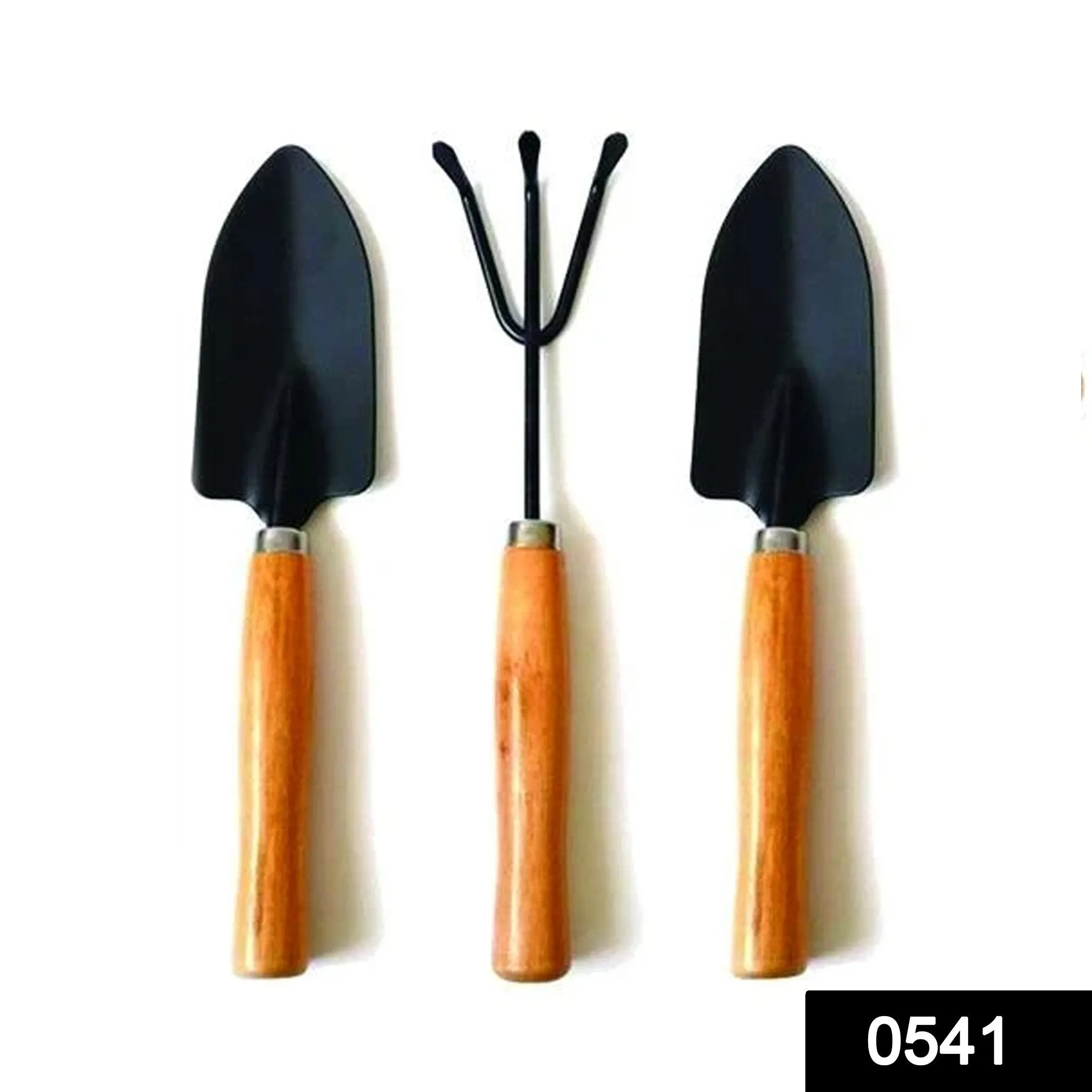 0541 Small sized Hand Cultivator, Small Trowel, Garden Fork (Set of 3)