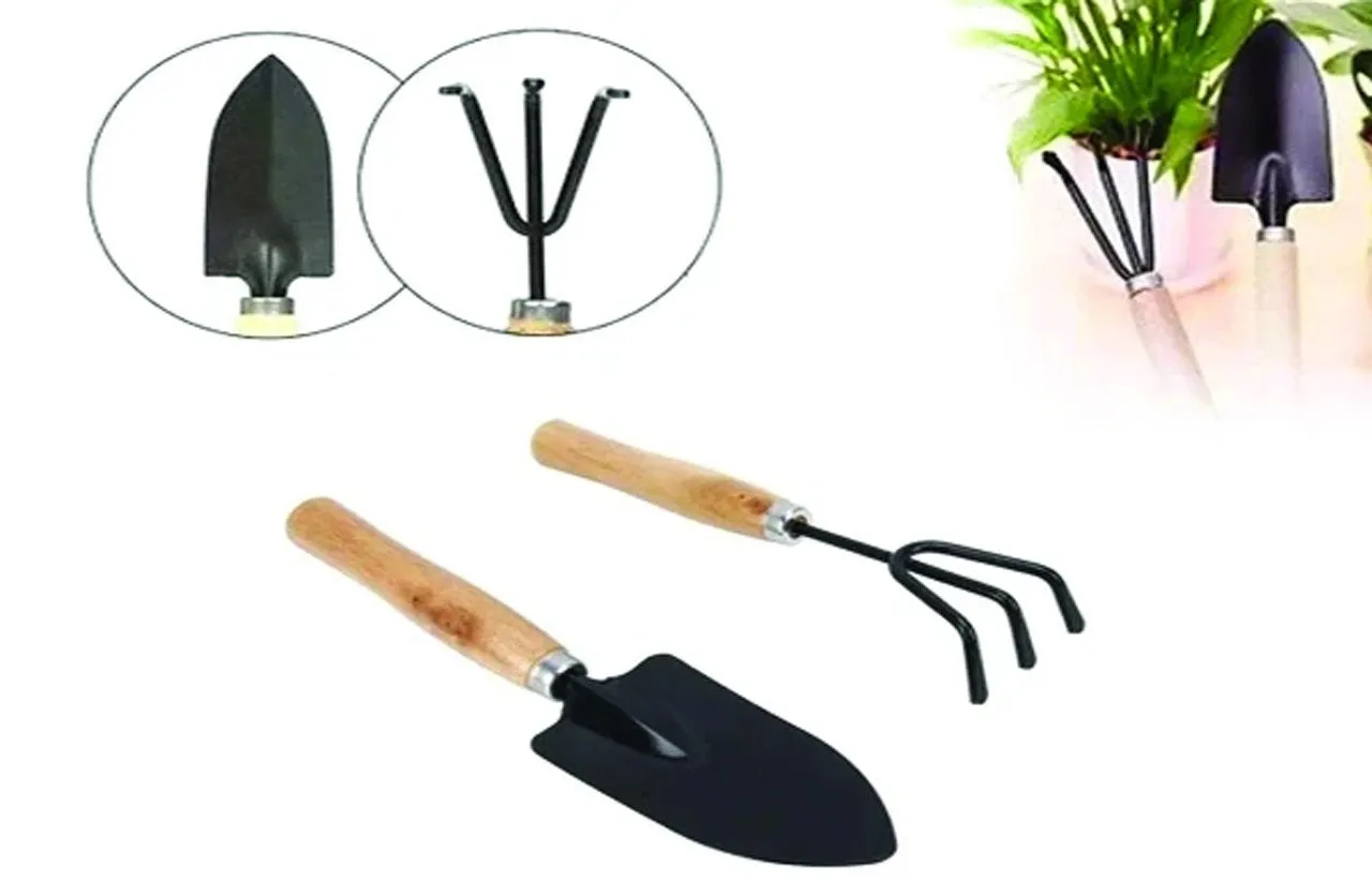 0541 Small sized Hand Cultivator, Small Trowel, Garden Fork (Set of 3)