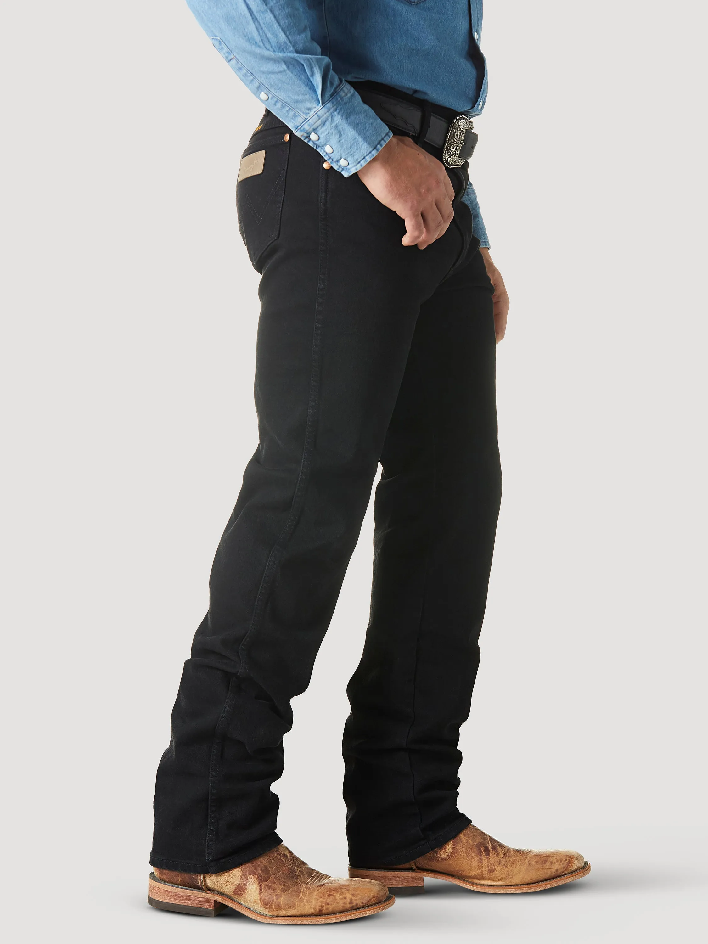 112336395 Men's Pro Rodeo Original Fit Active Flex Jeans in Black by Wrangler