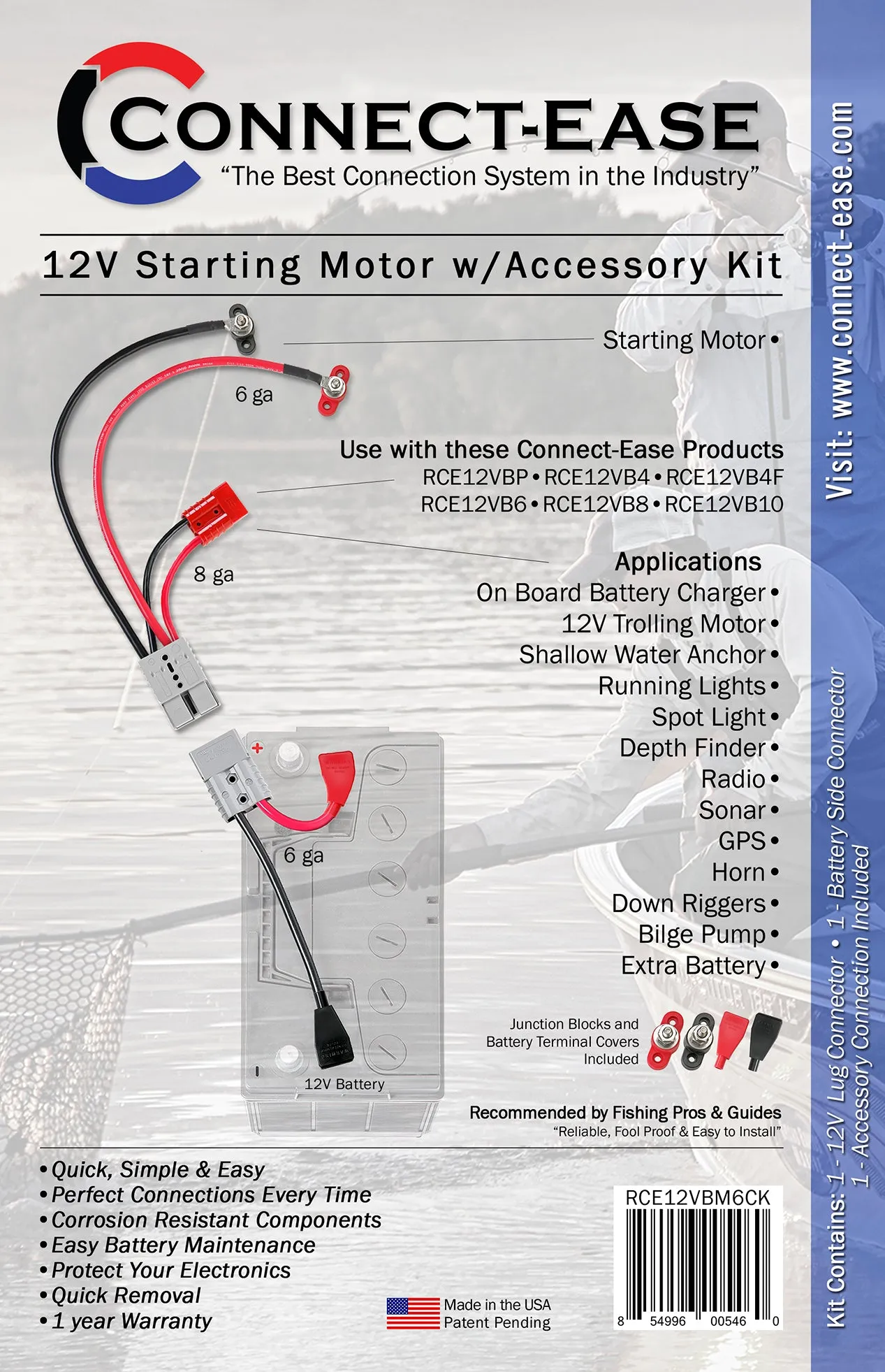 12 Volt Starting Motor w/Accessory Complete Kit - RCE12VBM6CK Lithium Compatible