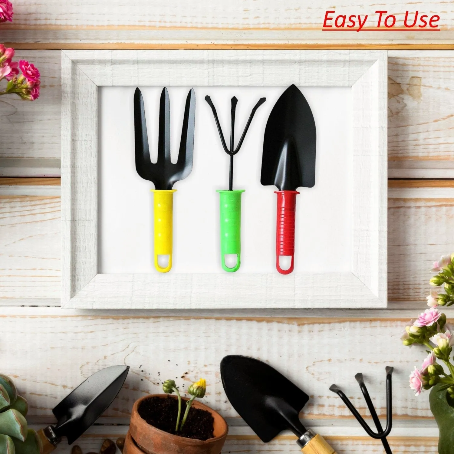 1768  Colorfull Garden Tool Set Set of 3Pc