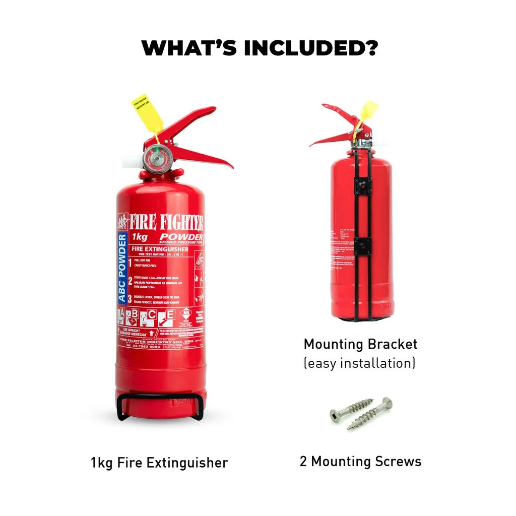 1KG ABC Dry Powder Fire Extinguisher (Pack of 2)