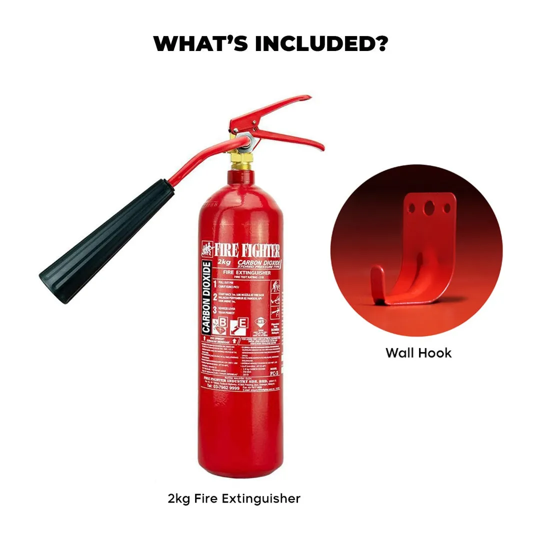 2KG Carbon Dioxide (CO2) Fire Extinguisher (BOMBA LICENSE INCLUDED)