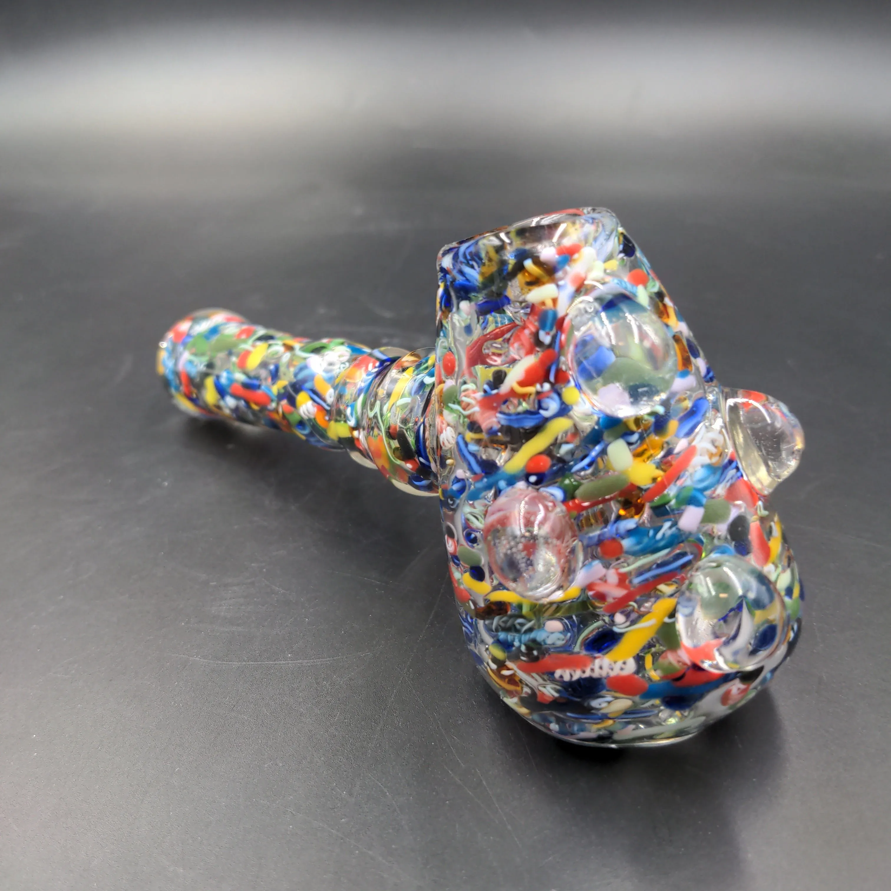 6 Rainbow Frit Hammer Bubbler