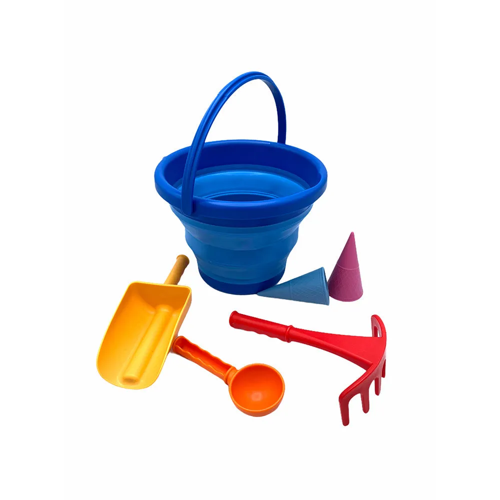 7in1 Folding Bucket & Spades Set | Blue