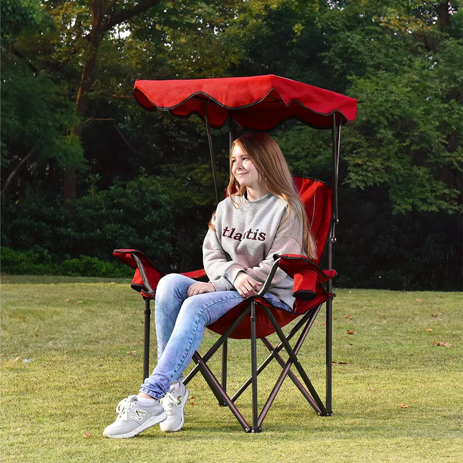 Alpha Camp Folding Shade Canopy Camping Chair