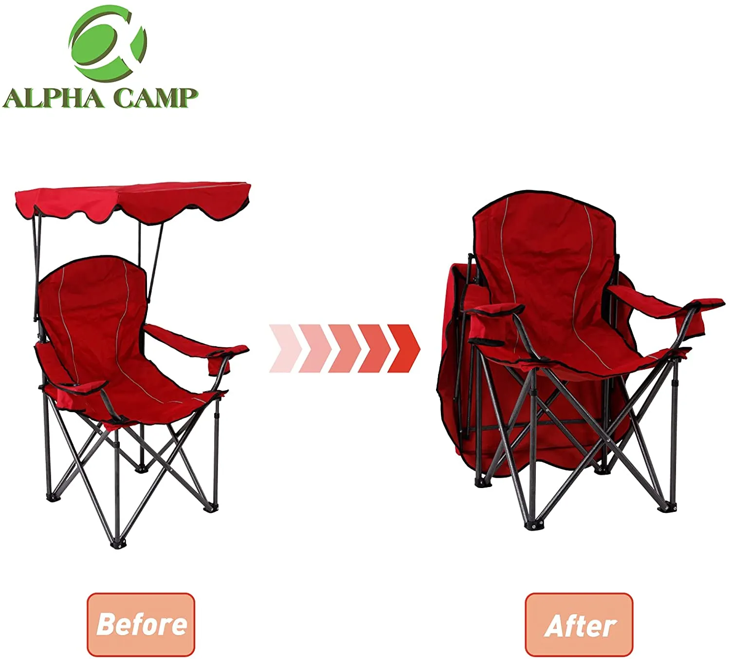 Alpha Camp Folding Shade Canopy Camping Chair