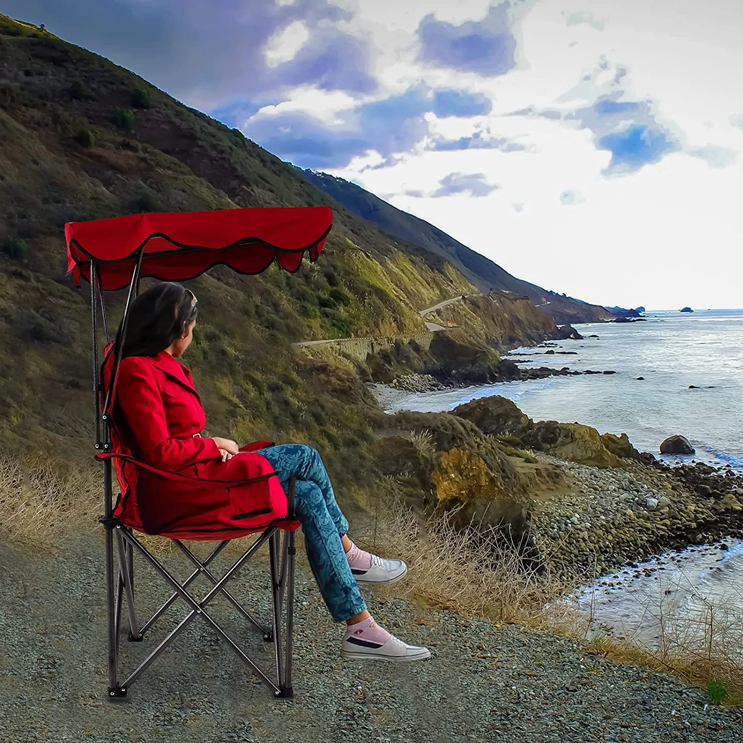 Alpha Camp Folding Shade Canopy Camping Chair