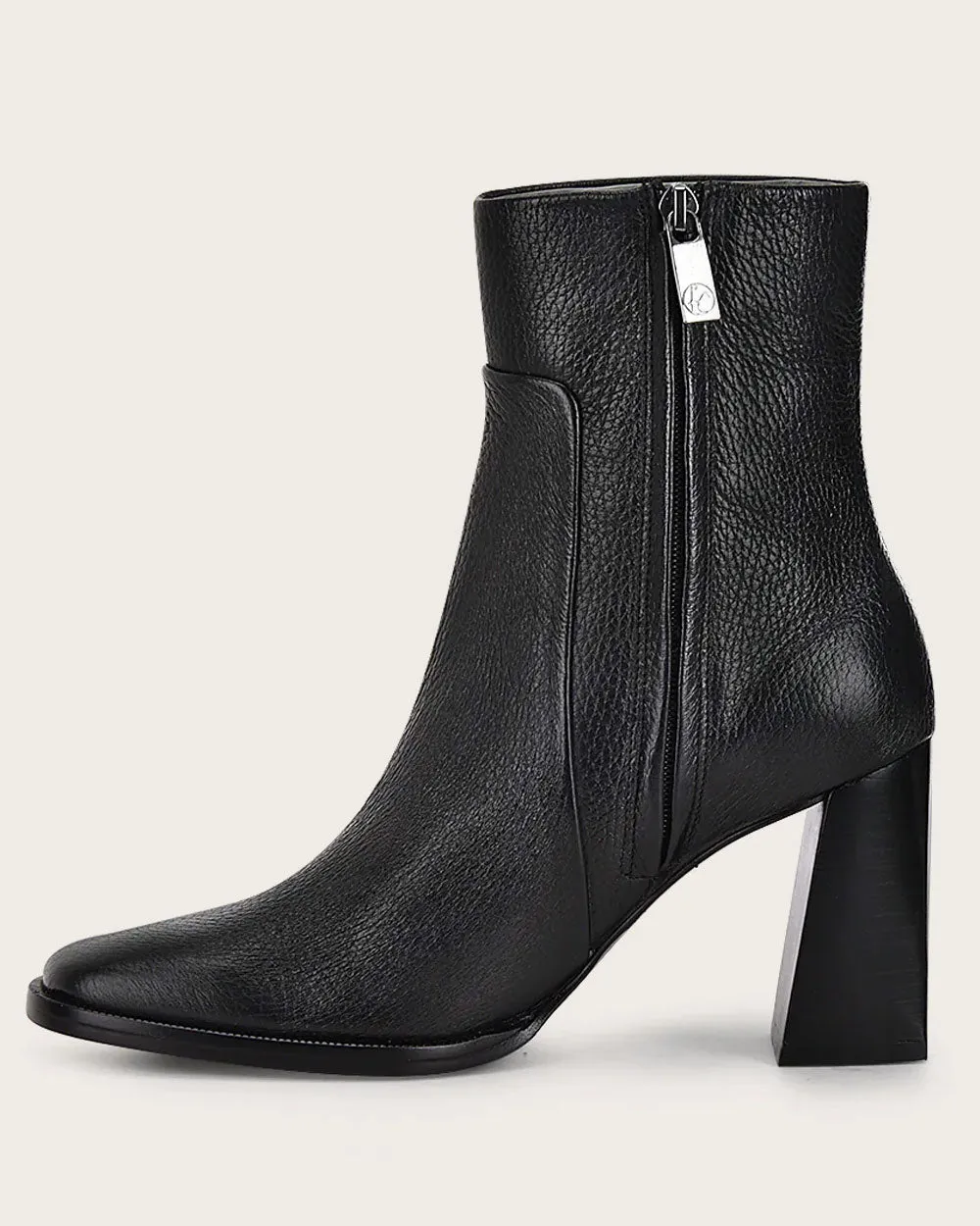 Ankle elegant black deer bootie