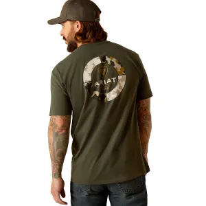 Ariat Men's Camo Ring SS T-Shirt - Dark Olive