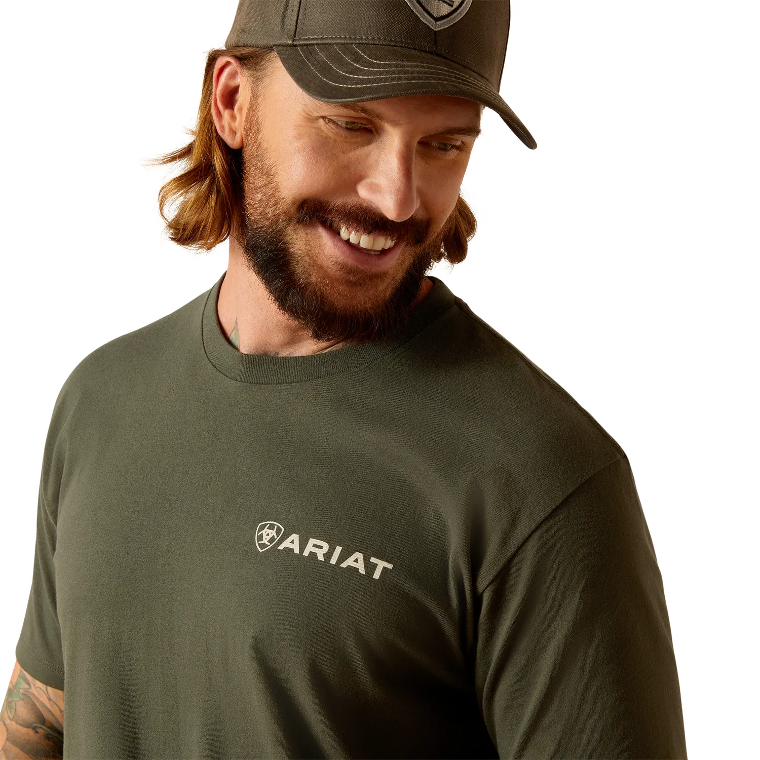 Ariat Men's Camo Ring SS T-Shirt - Dark Olive