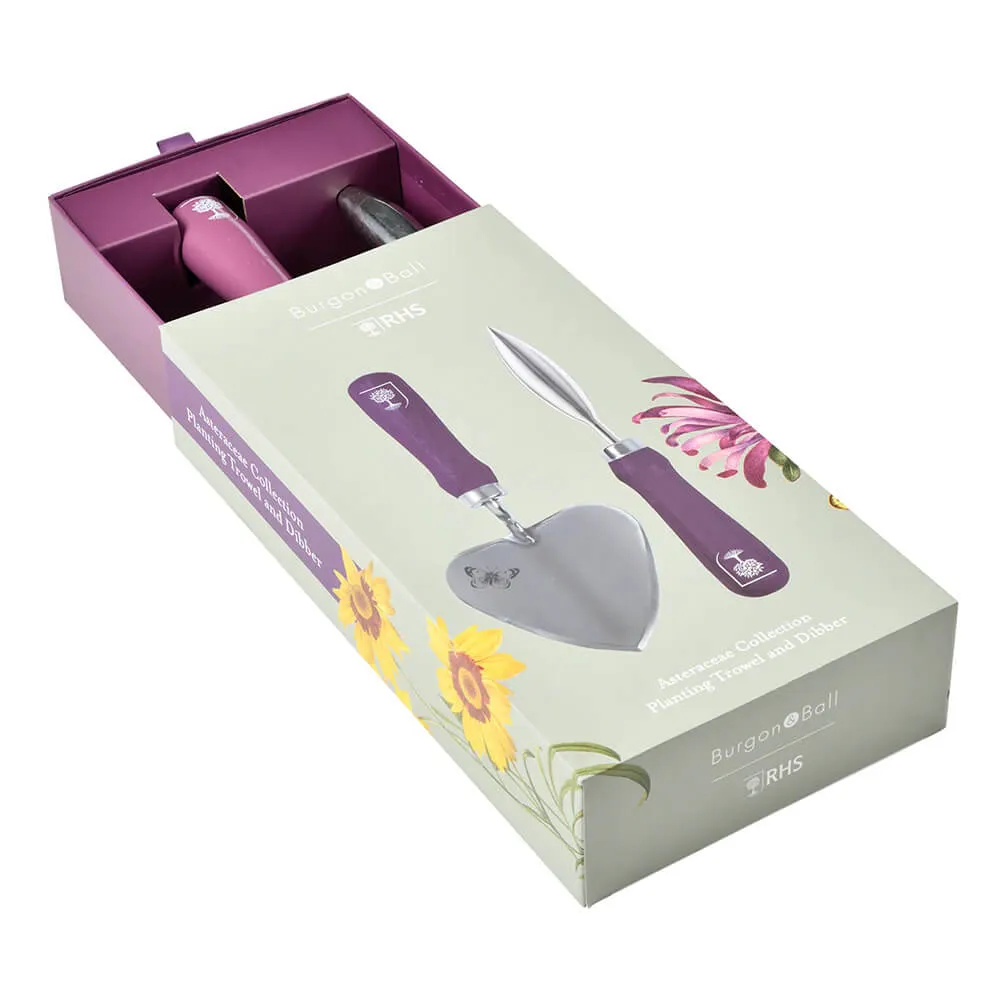 Burgon & Ball 'Asteraceae' Planting Trowel and Dibber Set