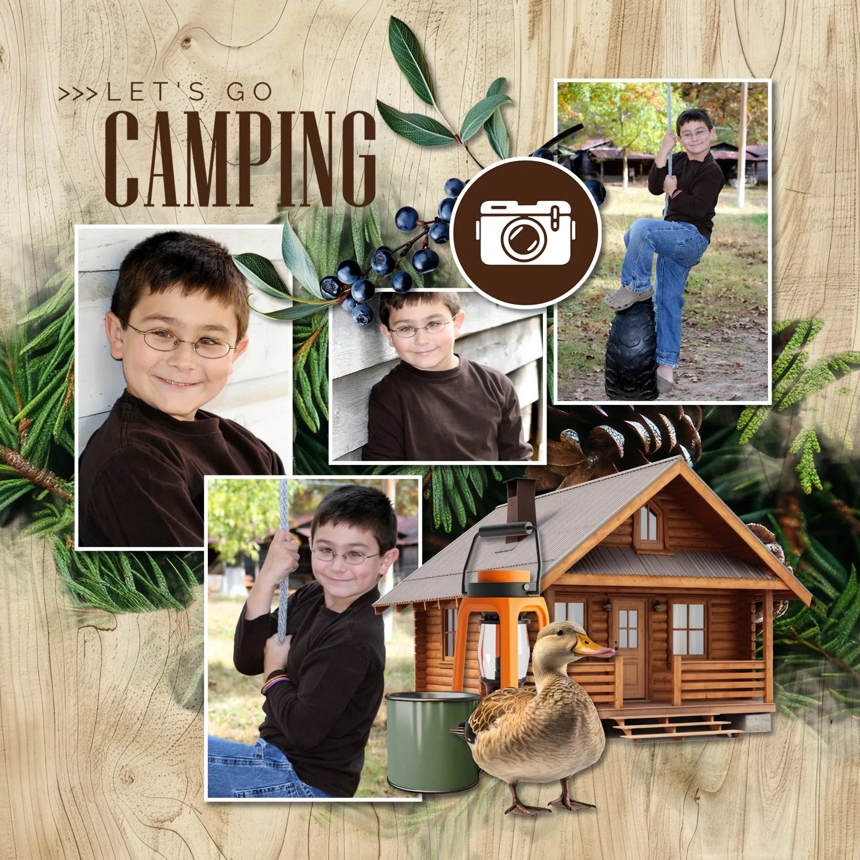 Camping Digital Scrapbook Bundle