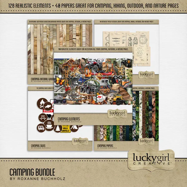 Camping Digital Scrapbook Bundle