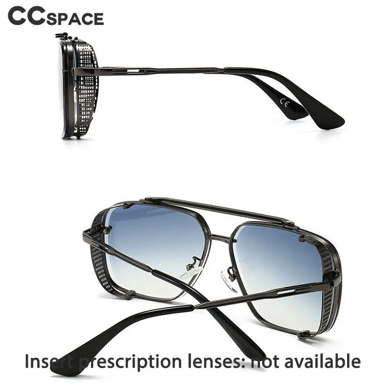 CCspace Unisex Full Rim Square Alloy Double Bridge Frame Sunglasses 46385