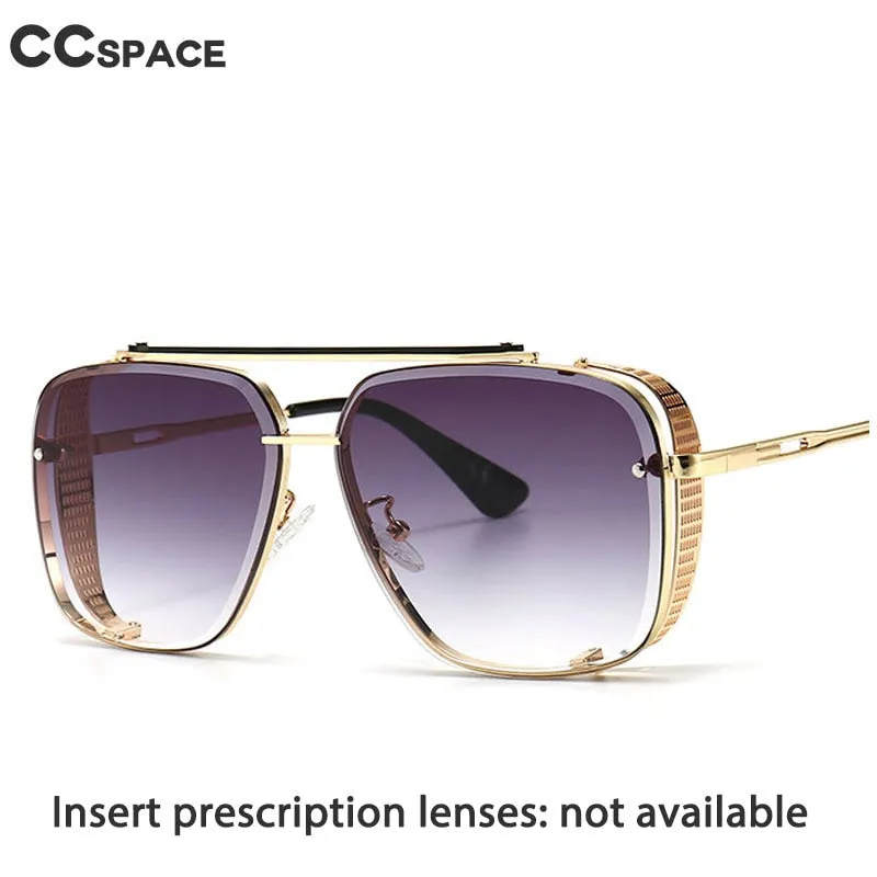 CCspace Unisex Full Rim Square Alloy Double Bridge Frame Sunglasses 46385