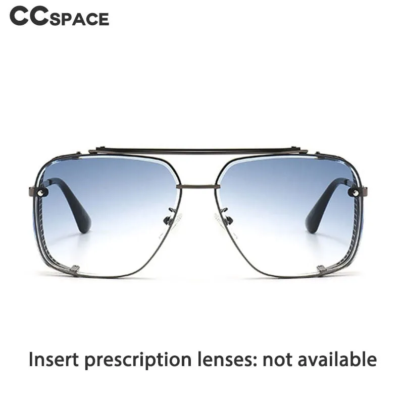 CCspace Unisex Full Rim Square Alloy Double Bridge Frame Sunglasses 46385