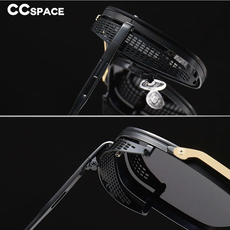 CCspace Unisex Full Rim Square Alloy Double Bridge Frame Sunglasses 46385