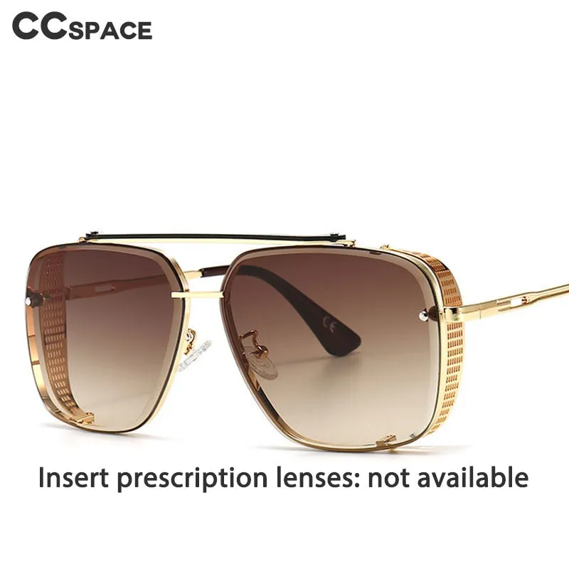 CCspace Unisex Full Rim Square Alloy Double Bridge Frame Sunglasses 46385