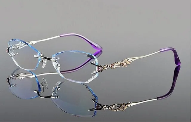 Chashma Tint Lenses Glasses Diamond Cutting Rimless Titanium 8036 B