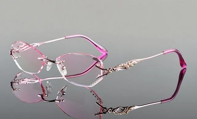 Chashma Tint Lenses Glasses Diamond Cutting Rimless Titanium 8036 B