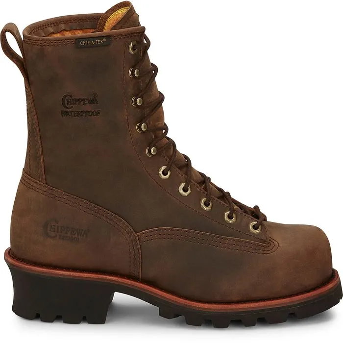 Chippewa Boots Mens Paladin 8" Waterproof Insulated | Style 73103 Color Bay Apache (Brown)