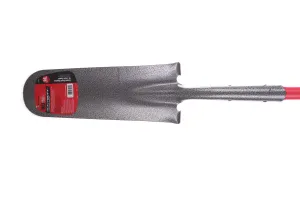 Closed-Back Drain Spade - 16 Inch - 16 inch rounded blade, 14 gauge, 48 inch sol