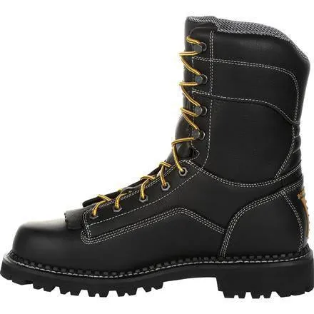 Georgia Men's Amp LT Logger 9" Comp Toe WP Work Boot - Black - GB00272