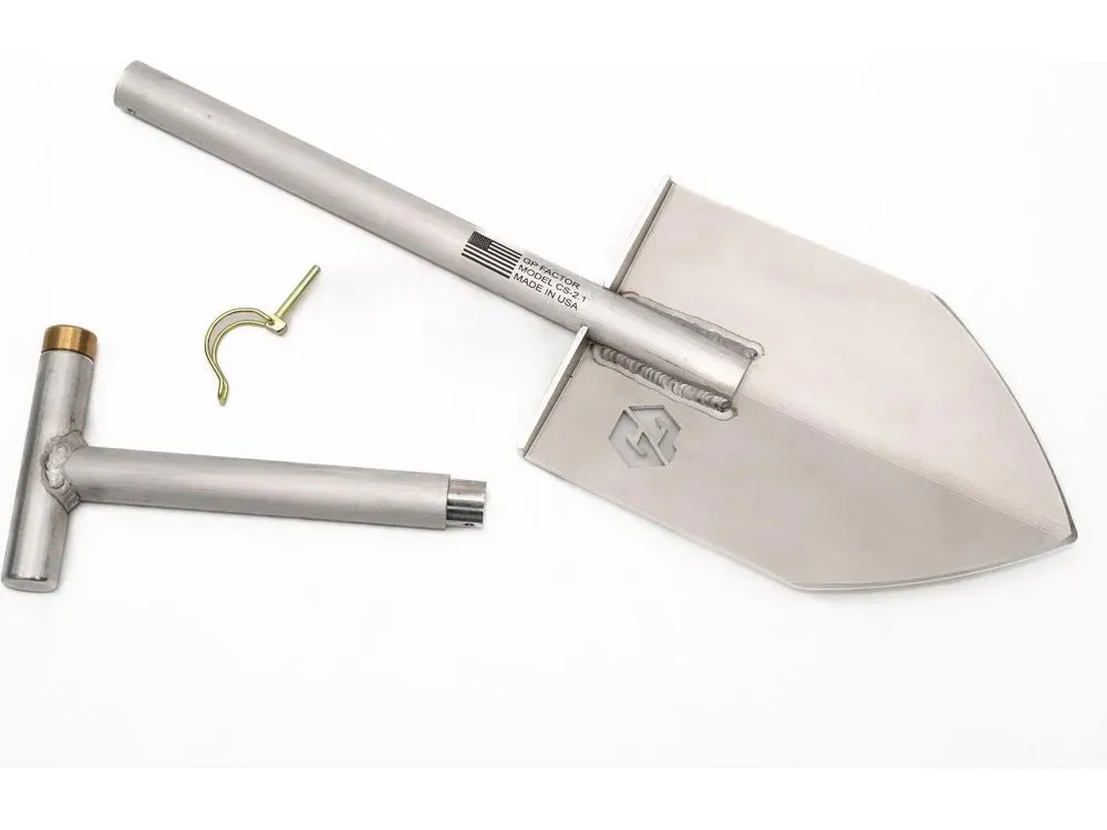 GP Factor Two Piece Camp Shovel Tool - Raw Aluminum