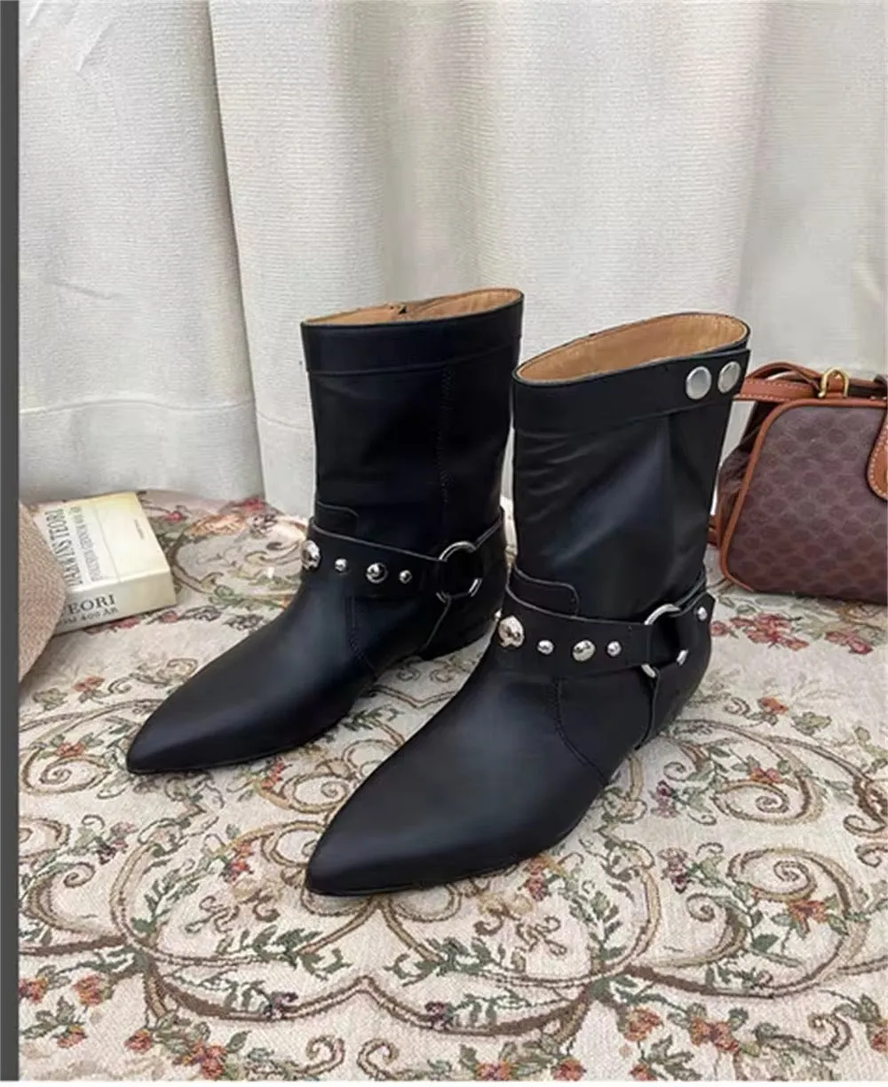 Handmade Women's Genuine Leather Cowboy Boots