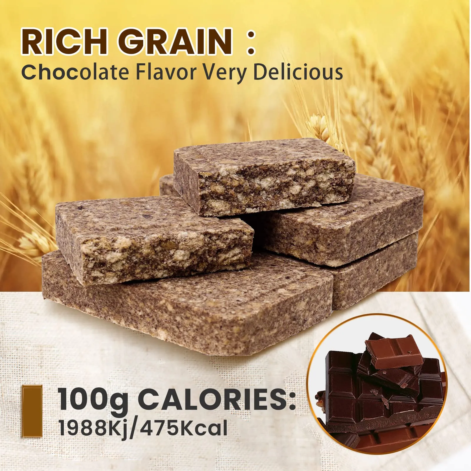 High Energy Ration Bars - Chocolate Flavor and Peanut Flavor (2 Pack)