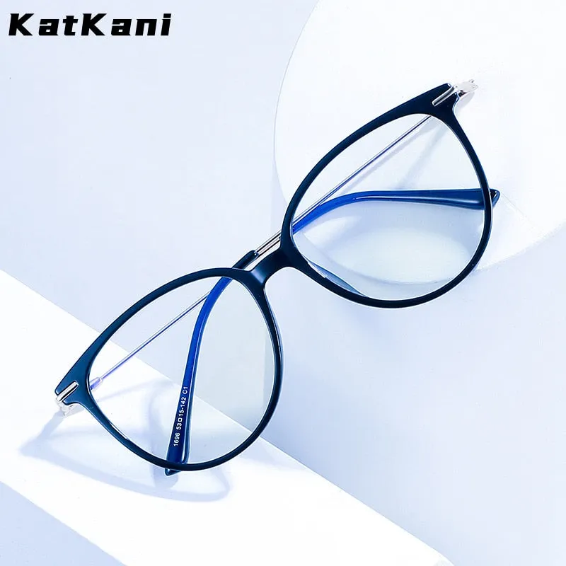 KatKani Unisex Full Rim Myopic Anti Blue Light Reading Glasses Pink K1696