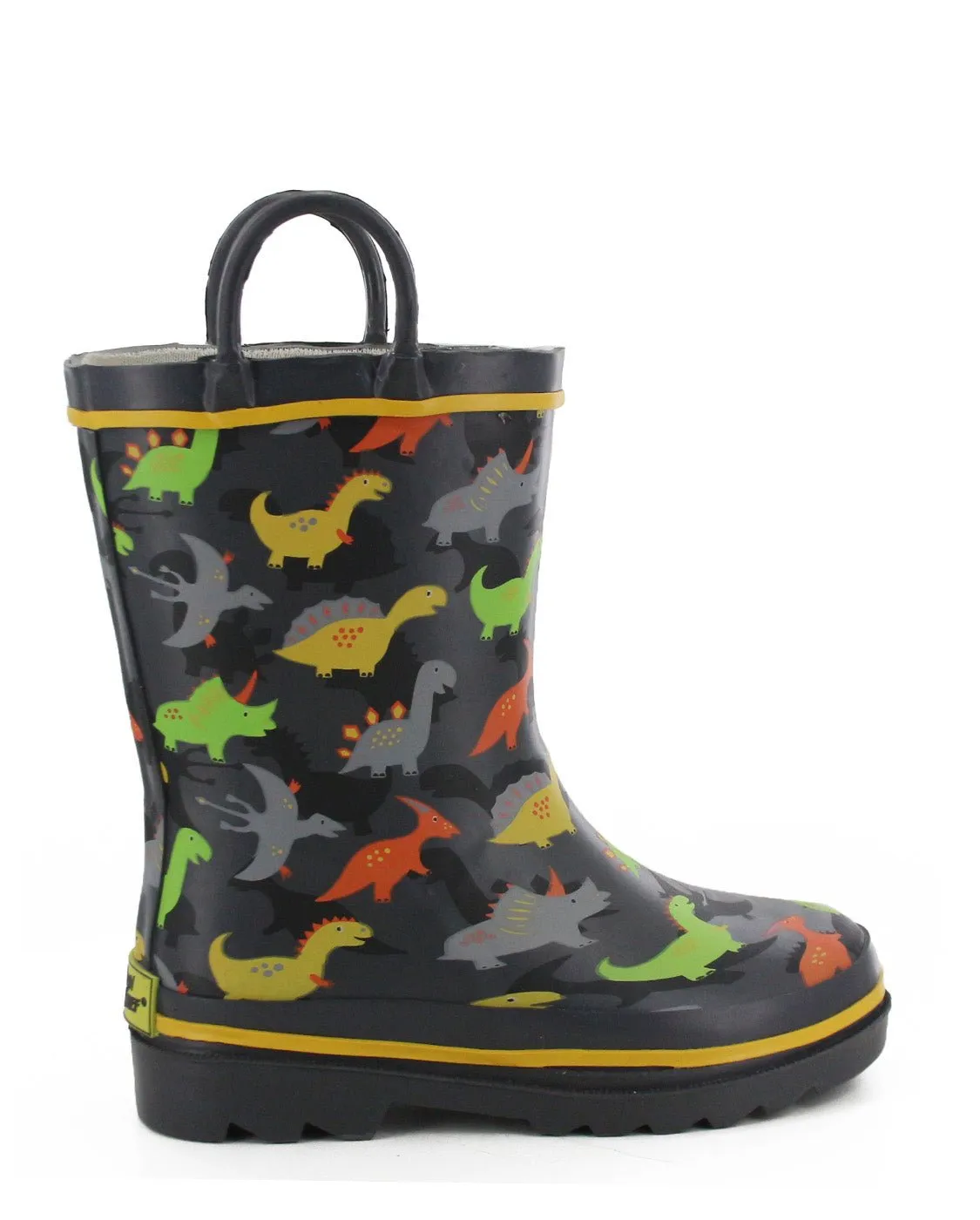 Kids Dino Dash Rain Boot - Charcoal