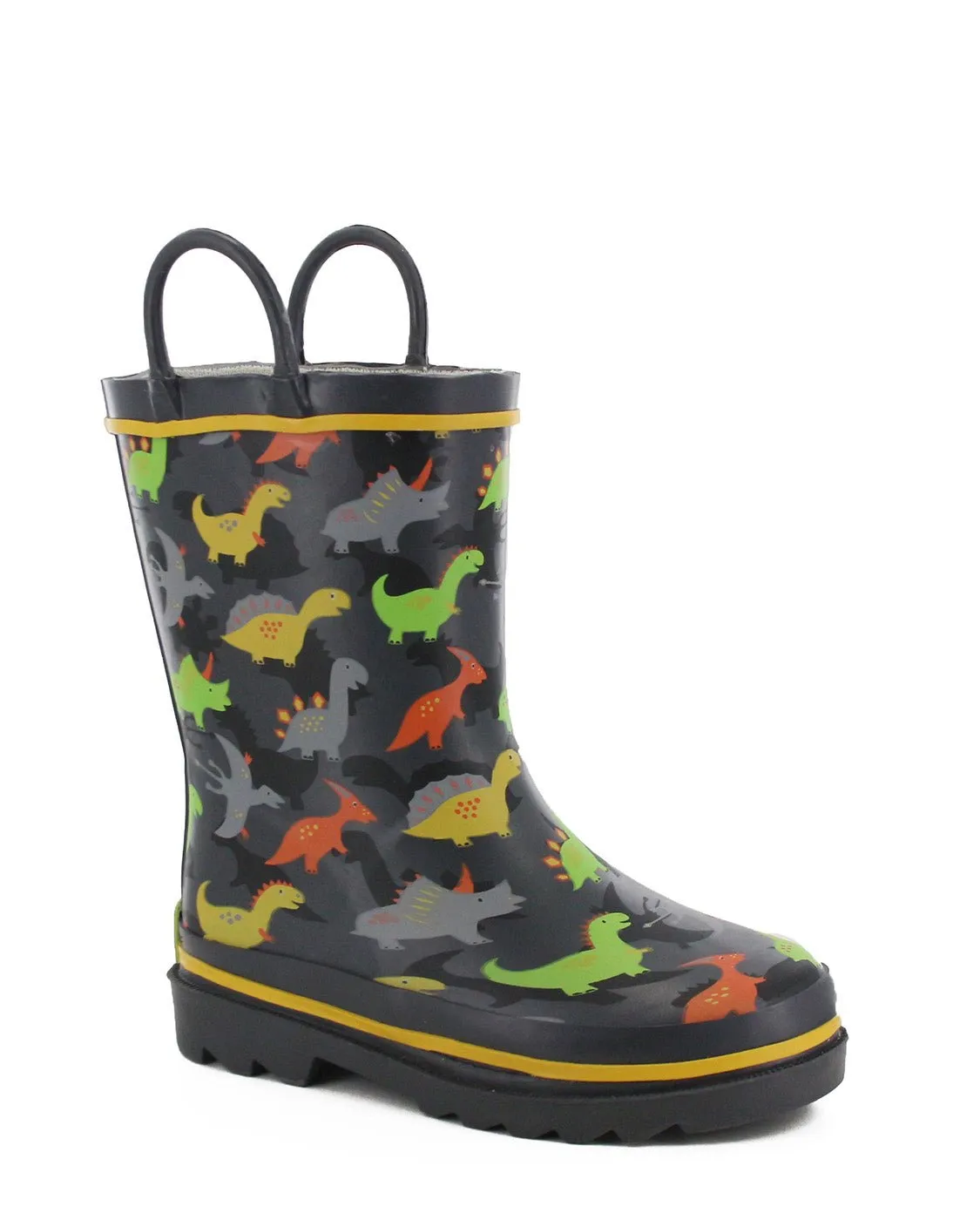 Kids Dino Dash Rain Boot - Charcoal