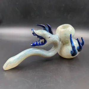 Large Fumed Sea Serpent Glass Hammer Bubbler