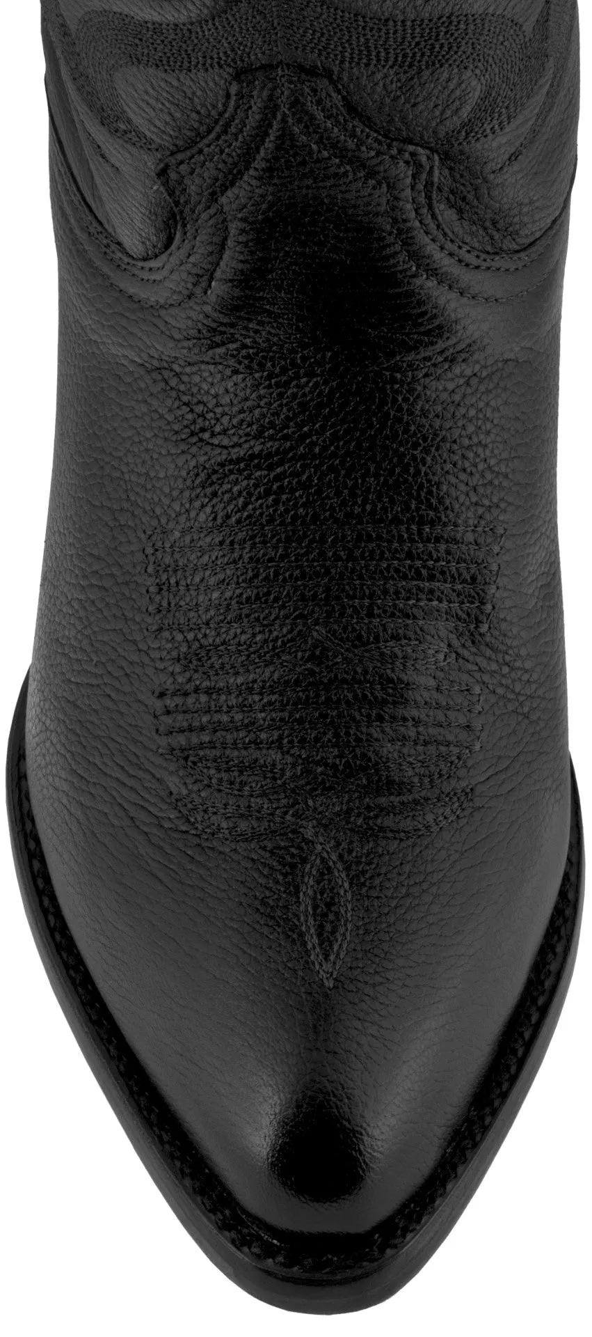 Mens Black Classic Leather Leather Cowboy Boots - J Toe