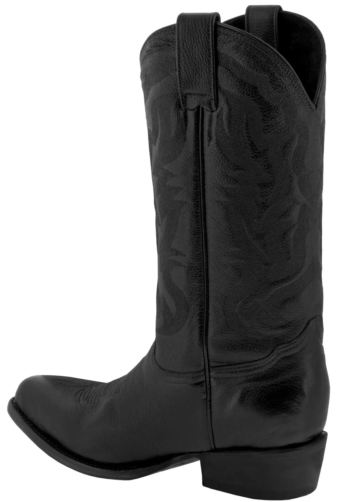 Mens Black Classic Leather Leather Cowboy Boots - J Toe