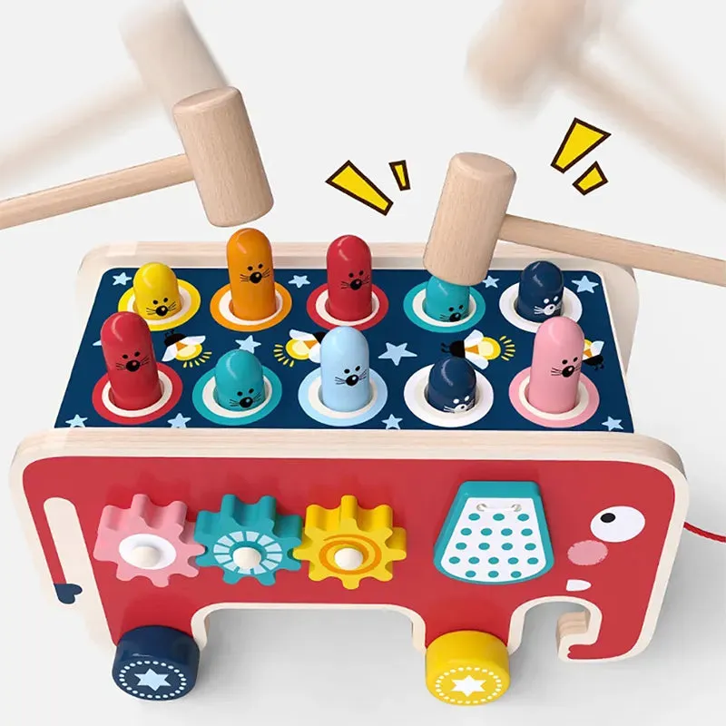 Montessori Wooden Mole Hammer Game