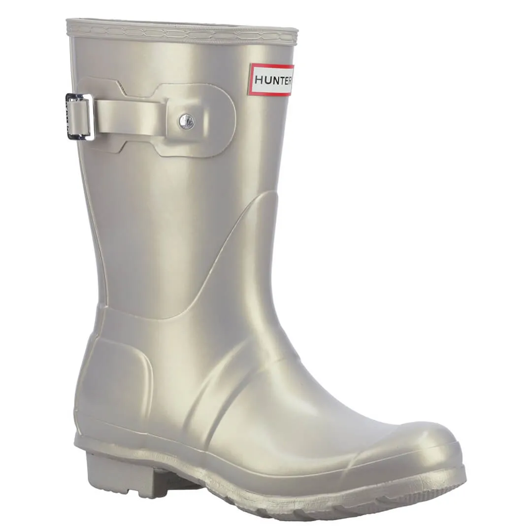 Original Short Ladies Nebula Wellington Boots - Pale Gold by Hunter