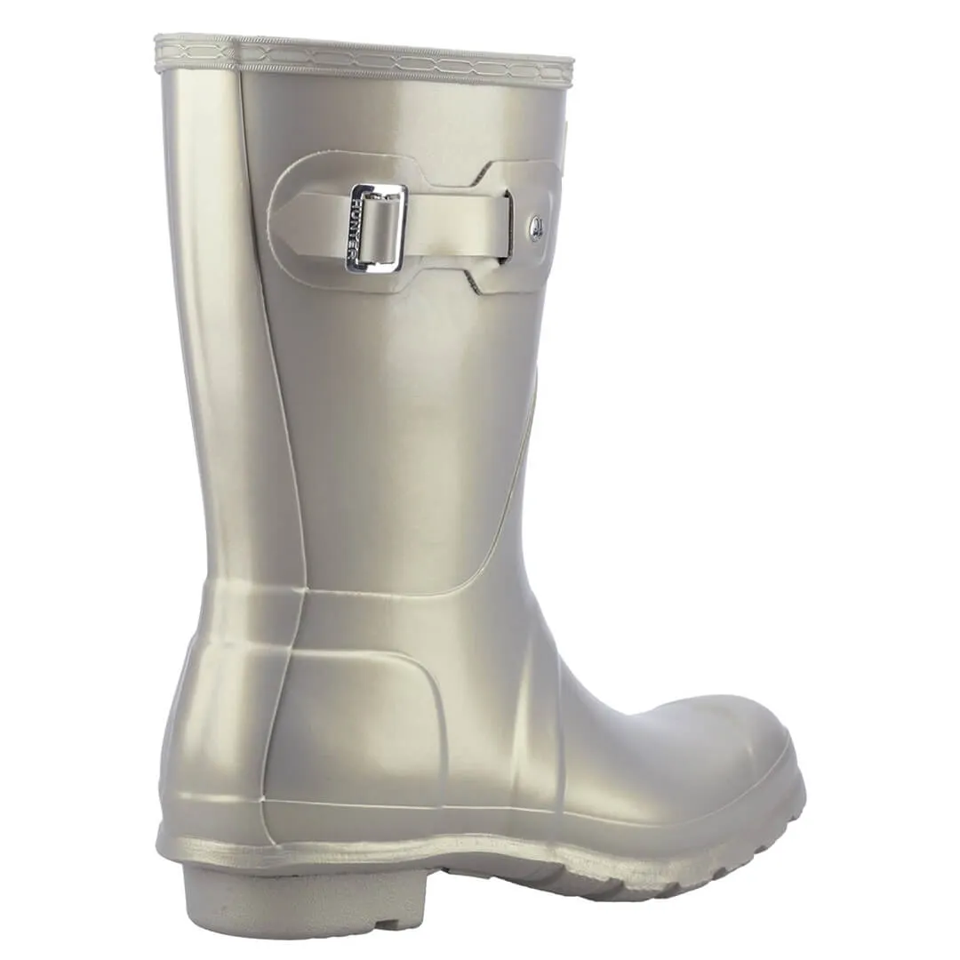 Original Short Ladies Nebula Wellington Boots - Pale Gold by Hunter