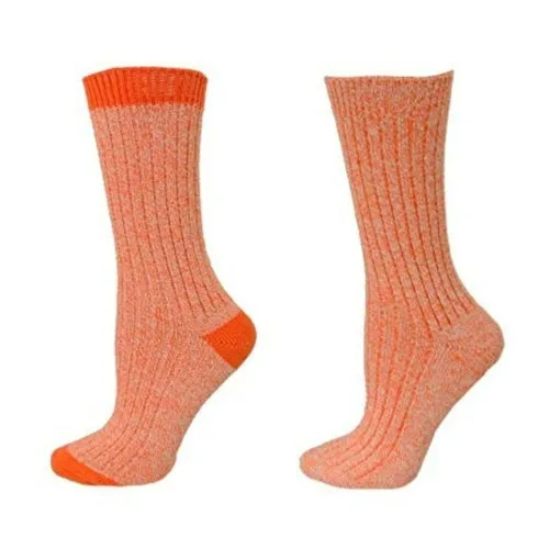 Outdoor Boot Hiking Marled Twisted Cotton 2 Pair Pack Socks