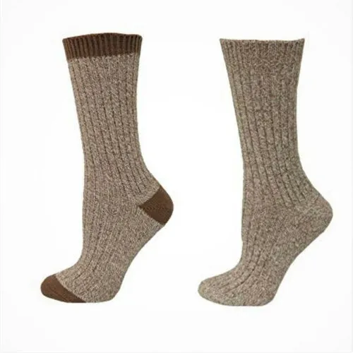 Outdoor Boot Hiking Marled Twisted Cotton 2 Pair Pack Socks