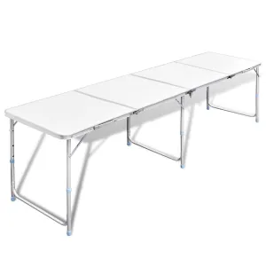 Outdoor XLarge Portable Folding Aluminium Camping BBQ Garden Picnic Table 240x60