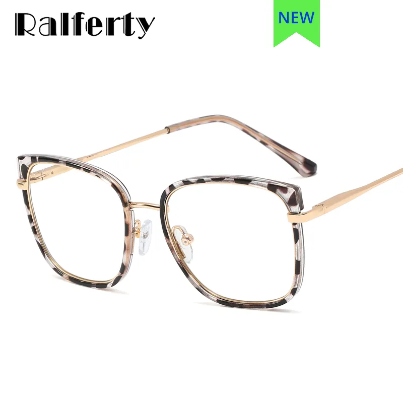 Ralferty Women's Eyeglasses Leopard Anti Blue Light TR90 F95618