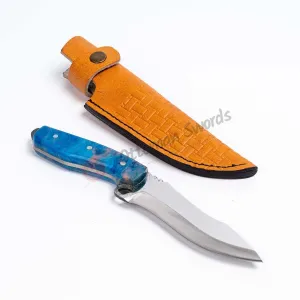 Resin Handle Custom Hunting Knife Blue