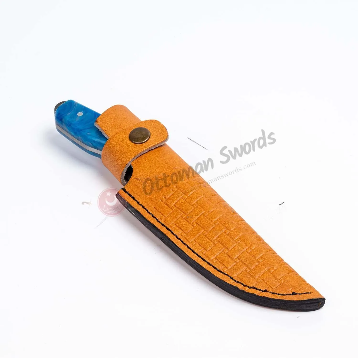 Resin Handle Custom Hunting Knife Blue