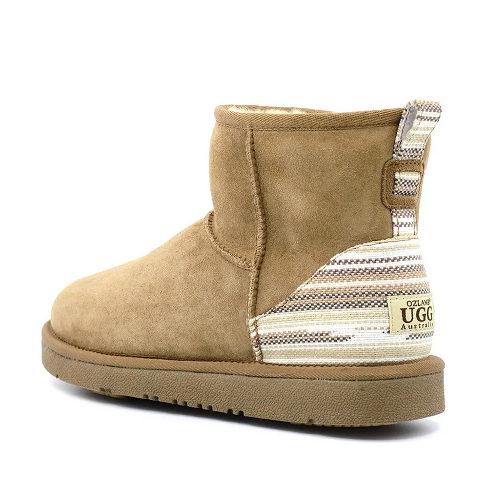 Serape Short Ugg Boot - Chestnut