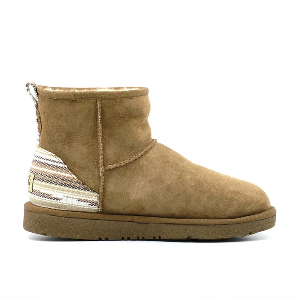 Serape Short Ugg Boot - Chestnut