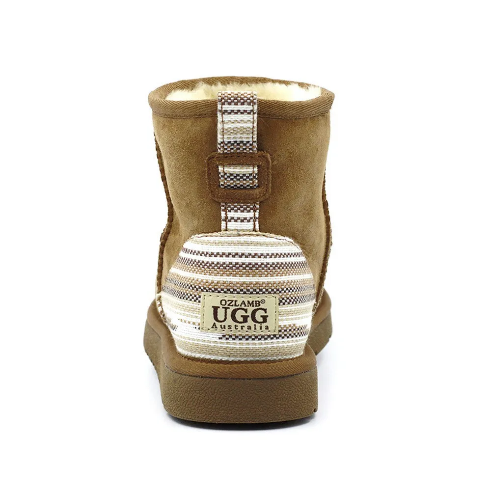 Serape Short Ugg Boot - Chestnut