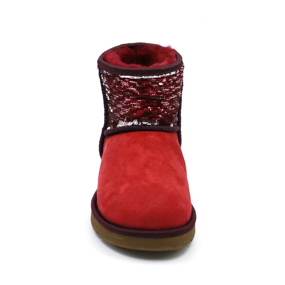 Sparkle Short Ugg Boot - Wine Red